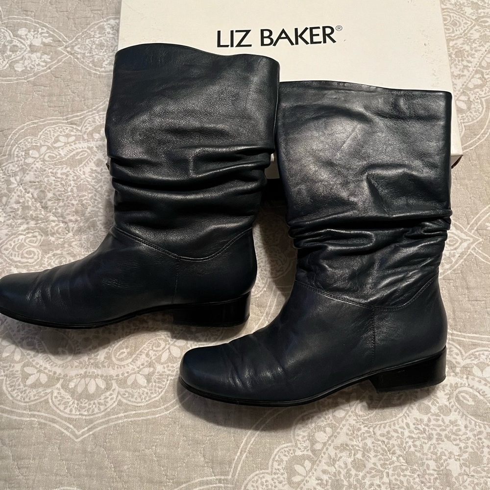 Liz Baker leather scrunch-style boots